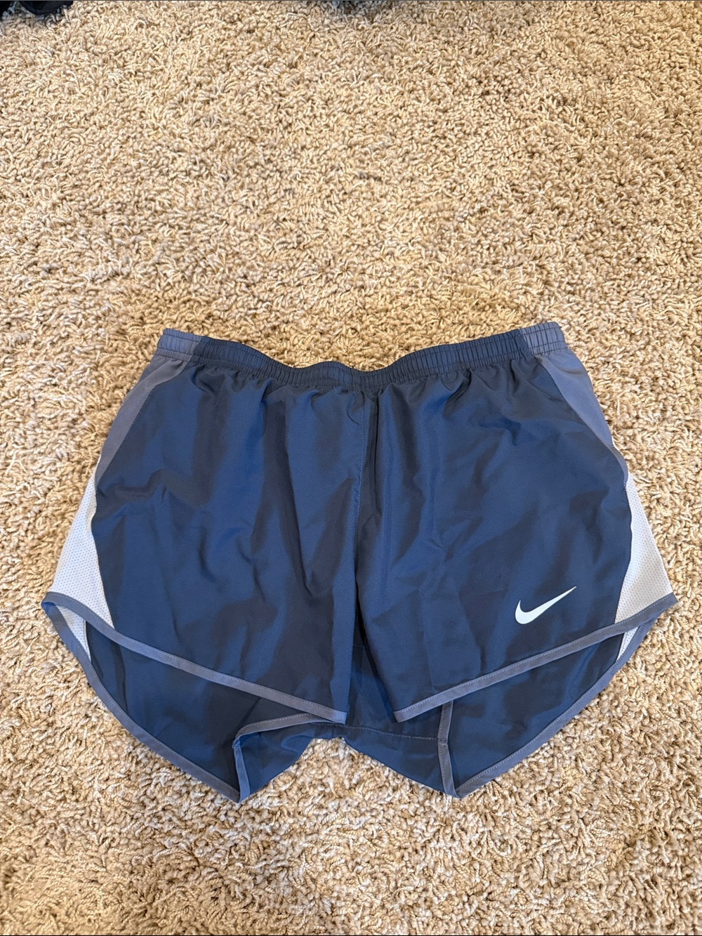 Nike women’s  Dark Blue Athletic Shorts with Light Gray Panels